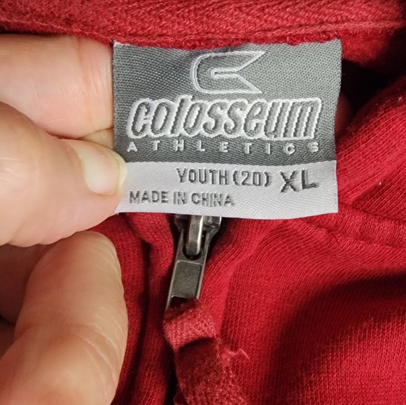 Colosseum Athletics Boys Razorback Zip up Hoodie size XL - Picture 7 of 7